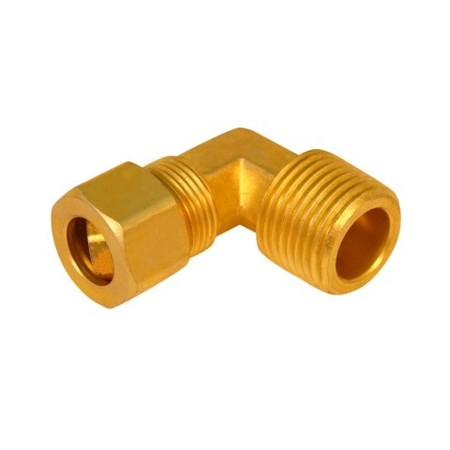 Everflow 1/2" O.D. COMP x 1/2" MIP 90° Elbow Pipe Fitting; Lead Free Brass C69-12-NL